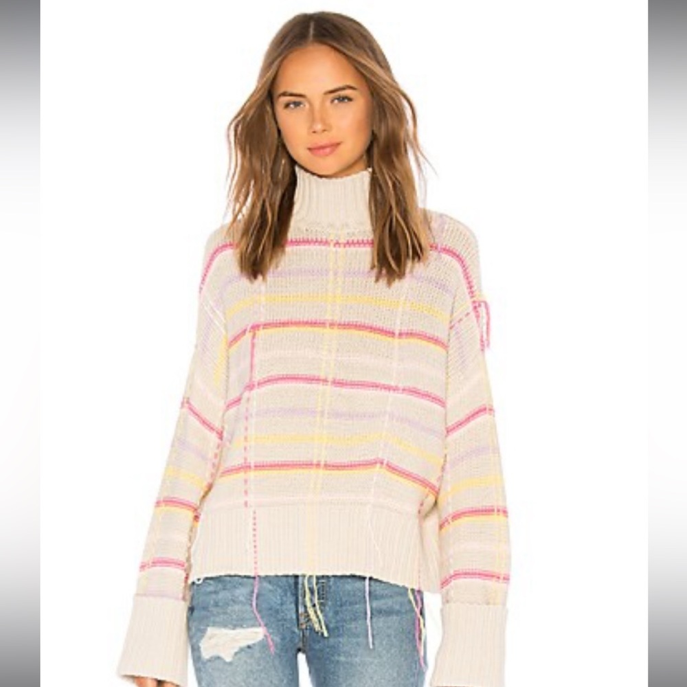 Lovers + Friends Bells Sweater in Tan Plaid